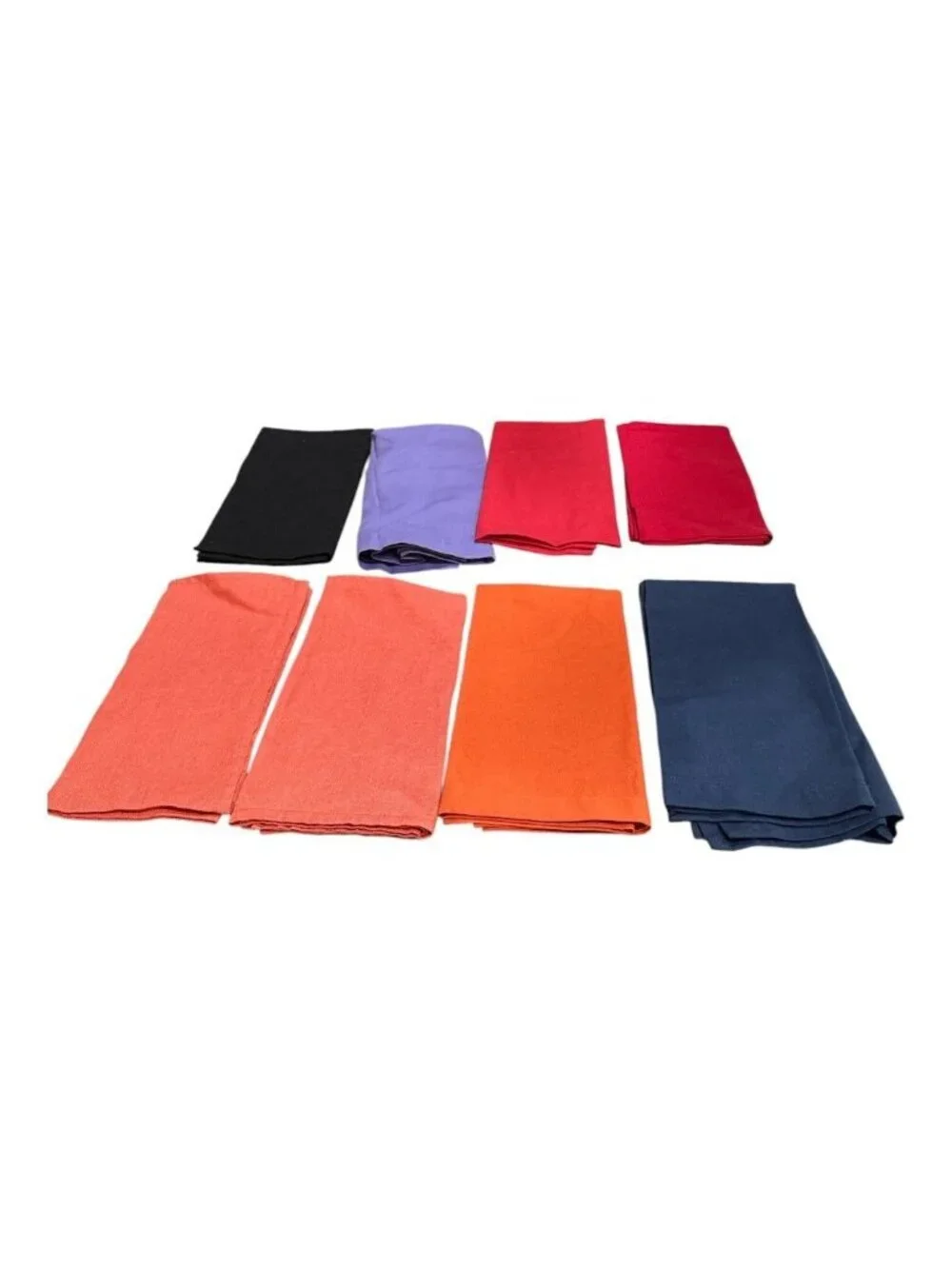 Set Of 8 Cotton Dinner Napkins In Assorted Colors For Table Settings